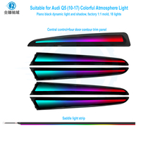 Éclairage d'ambiance dynamique pour panneau de porte Audi Q5 2010-2017, 18 LED avec changement de couleur RVB et contrôle par application