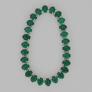 Elegante pulsera de moda de ónix verde y plata Brazalete deslumbrante para mujer - Product Image 1