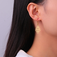 Boucles d'oreilles en filigrane en acier inoxydable pour femmes Vintage couleur or boucles d'oreilles bohème bijoux cadeaux de noël en gros