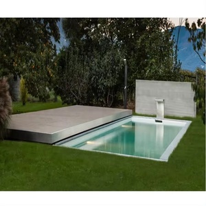 Cubierta de <span class=keywords><strong>piscina</strong></span> con cubierta de WPC Cubiertas de <span class=keywords><strong>piscina</strong></span> deslizantes automáticas para hogares modernos - Product Image 2