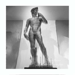 Scultura Astratta 3D in Acciaio Inossidabile Placcato Argento Personalizzata per Decorazione Esterna di Casa, Giardino e Parco, Grande <span class=keywords><strong>Statua</strong></span> di <span class=keywords><strong>David</strong></span> - Product Image 1