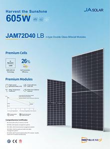 Panneaux solaires JA Solar N-Type JAM72D40 DeepBlue 4.0 Pro 580-605 Watt BIFACIAUX 590W 595W 600W 605W avec cadre de 30 mm à prix avantageux - Product Image 5