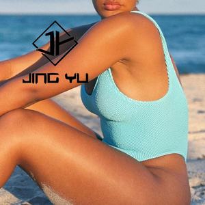 Custom Wholesale Design Your Own One Piece <b>Swimsuit</b> Wrinkled Fabric Bikini One Piece <b>Thong</b> <b>Swimsuit</b> for Women - Product Image 4