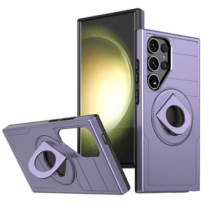Custodia per telefono con cavalletto rigido per <span class=keywords><strong>Samsung</strong></span> S24 Ultra <span class=keywords><strong>360</strong></span> gradi antiurto in metallo porta lenti smerigliate - Product Image 1