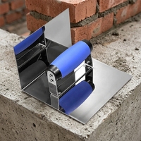 Outil de finition pour plâtrage mural en acier inoxydable, truelle à béton pour la rénovation des murs et des escaliers, truelle à plâtre avec manche en plastique