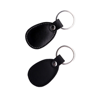 Porte-clés NFC RFID en cuir PU noir personnalisé avec logo, 13,56 MHz, programmable (213, 215, 216) - Vente Flash