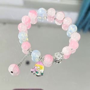 Pulsera de Cuentas de Cristal Glaseado, Joyería Dulce para Mujer, Pulsera de Mariposa y Flor, Pulsera de Cuentas de Cristal Agrietado con Diseño de Palomitas de Maíz de Fantasía - Product Image 2