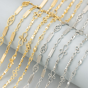 <span class=keywords><strong>C418</strong></span> chaîne en gros, plaqué or 18 carats rhodié, cuivre, fait à la main, sans nickel, résultats de fabrication de bijoux, collier de bracelet à bricoler soi-même, 1 m/lot - Product Image 5