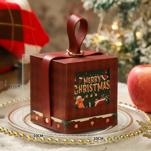 Caja de Dulces Navideños, Caja de Regalo para Manzanas de Nochebuena, Caja para Pastel de Mousse, Caja de Regalo Portátil, Decoración Navideña - Product Image 3