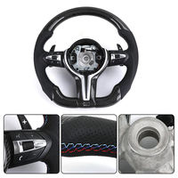 Volant de voiture en cuir perforé noir avec surpiqûres personnalisées couleur carbone M Sport pour BMW F10 F30 F20 E92 E60 X5 E70 M3 M4