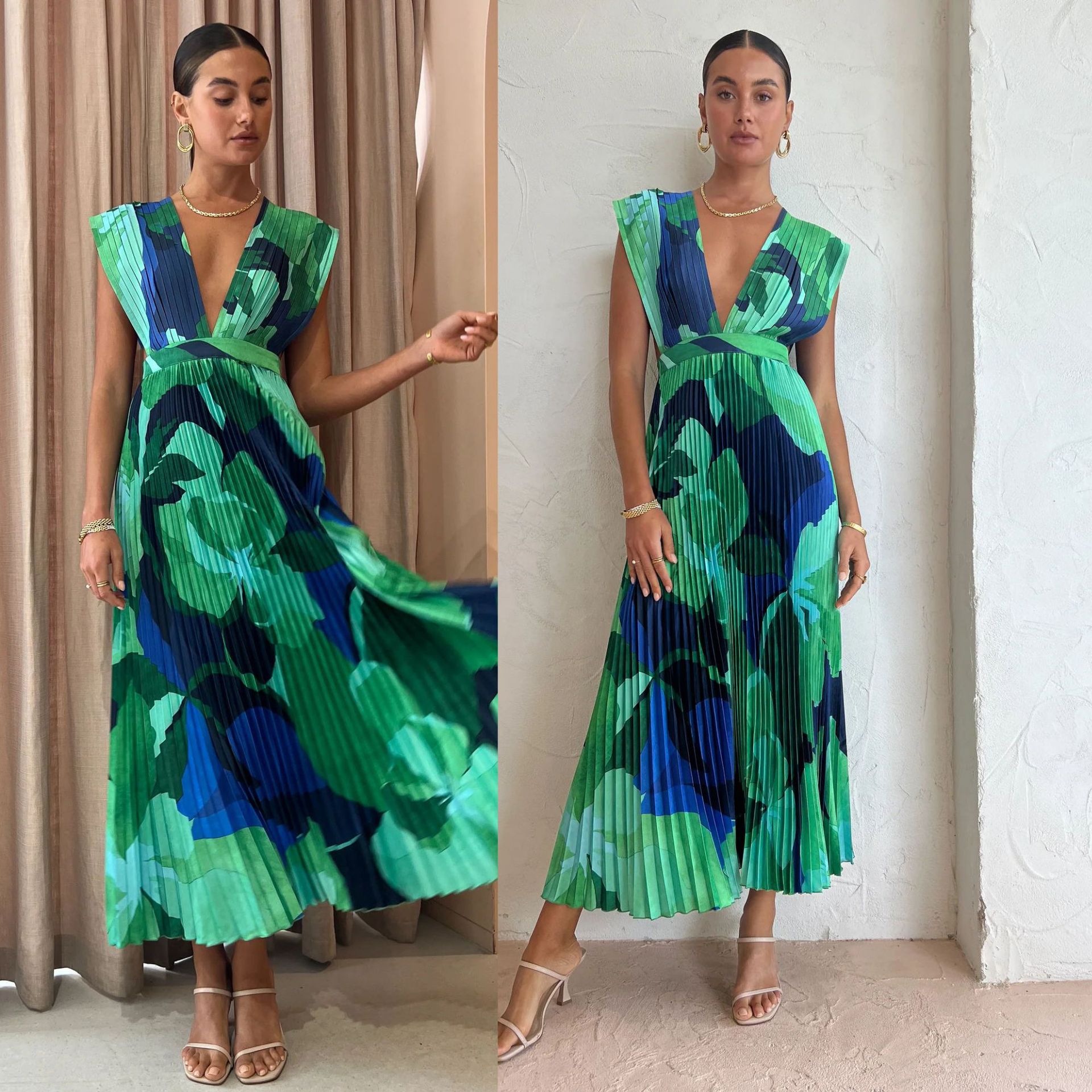 Shop Our 2024 Summer Collection of Pleated Sleeveless Dresses