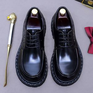 Gran Oferta en Zapatos Casuales de Negocios para Hombre, Estilo Británico, con Cordones, Punta Cuadrada, Diseño de Parches, Antideslizantes y Transpirables - Product Image 3
