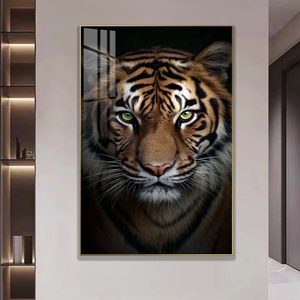 Peinture sur Porcelaine Cristalline Texturée à Effet Superposé, Motif Tigre, Art Islamique Personnalisé pour la Décoration Intérieure - Product Image 3