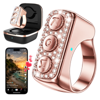 Cincin Remote Berlian Berkilau, Pengontrol TikTok, Pengatur Video, Pengontrol Kamera, Pengatur Halaman E-book, Dapat Diisi Ulang untuk iPhone dan Tablet