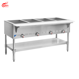 4-Pfannen-Gas-Bain-<span class=keywords><strong>Marie</strong></span> aus Edelstahl, Speisenwärmer, Dampfgarungstisch, ETL-zertifiziertes Catering-Equipment für Hotel und Restaurant GBM-4 - Product Image 2