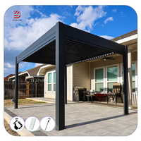 Gazebo de toit de balcon étanche personnalisé pour l'extérieur Pavillon de jardin Pergola à persiennes électrique avec LED Auvent Pergola de jardin en métal