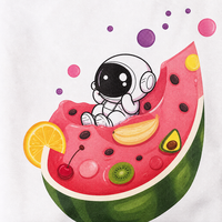 Sac fourre-tout en toile personnalisé pour femme, imprimé avec motifs fruits, astronaute, lapin porte-bonheur, sangles colorées, OEM ODM, logo, code QR, vente en gros