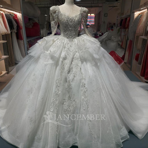 Wx114 <b>Wedding</b> Dresses Bridal Ball Gowns Luxury Design Lace Sparkly Rhinestones For Brides Customize Size Jancember - Product Image 4