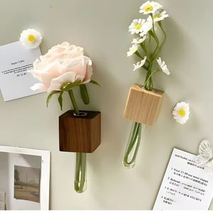 Mini imanes de nevera <span class=keywords><strong>con</strong></span> forma de florero, bonitos imanes de pared de madera <span class=keywords><strong>con</strong></span> tubo de ensayo para plantas y flores, maceteros magnéticos <span class=keywords><strong>con</strong></span> tubo de vidrio - Product Image 1