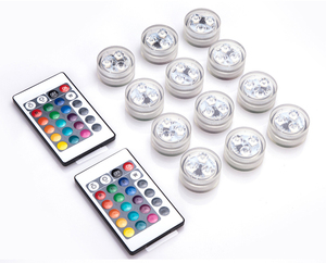 Mini phẳng 3 đèn LED 5050RGB 16 màu sắc 3cm với điều khiển từ xa IP68 không thấm nước dưới nước chìm Đảng/trang trí đám cưới Đèn hồ bơi - Product Image 6