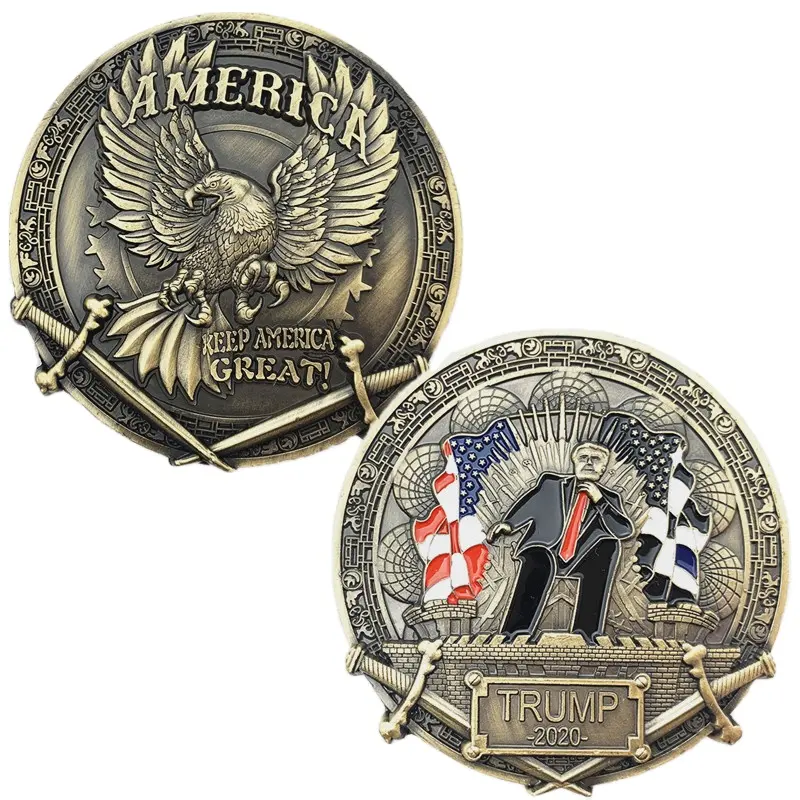 Wholesale factory custom 3D antique bronze and nickel challenge coins