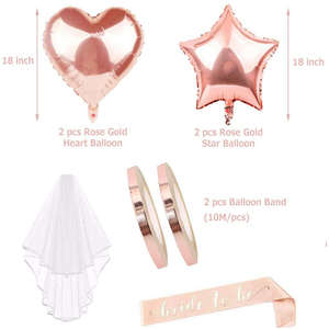 Voile de mariée en or Rose, ballon en or rose, enterrement de vie de jeune fille - Product Image 2