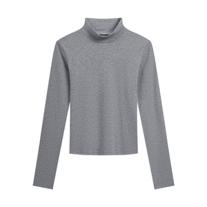 T-shirt pour femme, coupe classique, <span class=keywords><strong>col</strong></span> roulé, basique, manches longues, sous-vêtement - Product Image 2