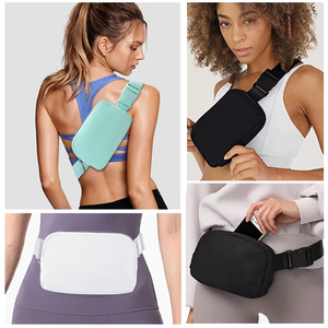 Riñoneras para mujeres y hombres, riñonera cruzada negra, riñonera con correa ajustable, riñonera de moda para exteriores - Product Image 2