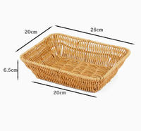 Panier de rangement rectangulaire en rotin plastique polyvalent pour les collations, le pain, les articles de salle de bain et l'organisation de petits objets