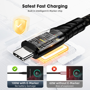 Usb3.2gen2 Loại-C Cáp PD 100W 20V 5A hỗ trợ 4K 20Gbps tốc độ truyền USB 3.2 Loại C để Loại C Cáp - Product Image 3