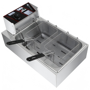 <span class=keywords><strong>Friteuse</strong></span> Électrique Commerciale 12L à <span class=keywords><strong>Cuve</strong></span> Unique, Conception Étendue, avec Deux Paniers pour Poulet et Oden - Product Image 5