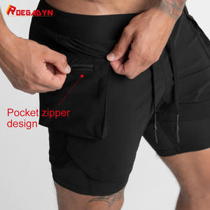 شورت رجالي للتدريب الرياضي 2 في 1, شورت رجالي للتدريب وللركض بتصميم مخصص خفيف الوزن متعدد الوظائف - Product Image 2