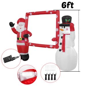 Marco inflable de Navidad de 6 pies con Papá Noel y muñeco de nieve para decoración de fiesta en el jardín - Product Image 2