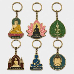 Porte-clés personnalisés en gros de haute qualité, mini-statues de Bouddha, souvenirs de la culture bouddhiste, porte-clés religieux pour croyants - Product Image 1