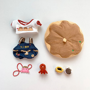 Poupée en peluche Takoyaki japonaise personnalisée avec ensemble de vêtements détachables, poupée en peluche avec support pour idole Kpop remplie de coton PP - Product Image 2