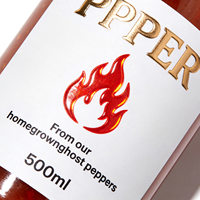 Autocollants alimentaires pour sauces piquantes, bonbons, snacks, sandwichs, aliments pour animaux de compagnie, personnalisés, auto-adhésifs, imperméables, en PP, impression pour bouteilles de sauces et d'épices