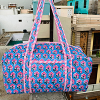 Sac fourre-tout matelassé personnalisé en coton imprimé floral écologique grande capacité fait main pour femme, sac à bandoulière d'été