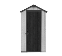 Abri de jardin en plastique PP robuste avec texture bois, facile à assembler, abri de rangement pour jardin et abri à outils résistant aux intempéries