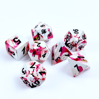 Dés polyédriques en acrylique personnalisés, ensemble de 7 dés, motif Sakura, dés de jeu de rôle D&D, 28g par ensemble