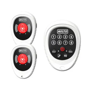 가정/환자/장애인/학교용 노인 간호사 응급 생활 경보 시스템 호출 버튼 2 개 및 호출기 키트