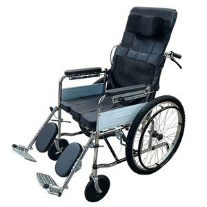 Kaizhi Manual Wheelchair 24x1.95cm Mountain Tire Full <b>Reclining</b> Foldable For Elderly Disabled With Brake System - Product Image 2