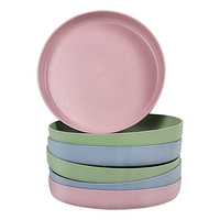 Dia 20cm paille de blé assiette ronde assiette de fruits collation pour fête alimentaire sûr blé assiette en plastique fruits secs conteneur Snack plats