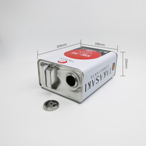 Bidon métallique carré pour huile moteur, bidon vide avec poignée et bec verseur, impression personnalisée pour huile lubrifiante - Product Image 3