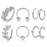 Faux clous d'oreilles pour femmes, plaqués or, manchette d'oreille, piercing hélix, boucles d'oreilles créoles, bijoux de corps sexy et tendance