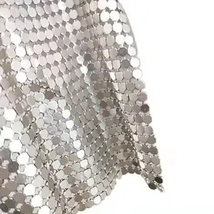 Bag Garment Metallic Sequin Gold Aluminum Gold Metal Chain Mesh Fabric for Clothing Curtain