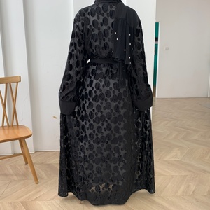 Abaya OEM Personalizada en Satén Nida, Lino, Chifón y Crepé Arrugado con Diferentes Tallas S M L XL XXL, MOQ Bajo 01 # - Product Image 2