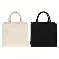 Sac en toile laminé beige noir personnalisé Logo imprimé personnalisé Sac en toile de shopping en coton épaissi