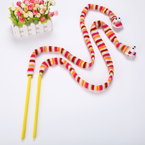 Cartoon Cute Snake Shape <b>Plush</b> Pet Toy Interactive Movement Plastic <b>Cat</b> Teaser Playing Wand for Pets and Children - Product Image 2
