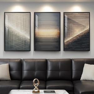 Grande Quadro Moderno di Lusso in Nero e Oro, Arte Astratta per <span class=keywords><strong>Soggiorno</strong></span>, Set di 3 Stampe Luminose per Pareti - Product Image 5