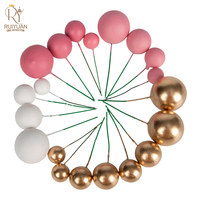 Boules de décoration de gâteau de couleur mélangée accessoires de cuisson de gâteau d'anniversaire bricolage mousse ronde fausses boules fournitures de décoration de gâteau